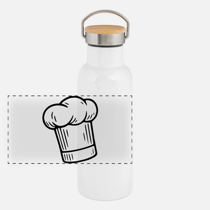 Toque du chef Gourde isotherme avec bouchon en bambou