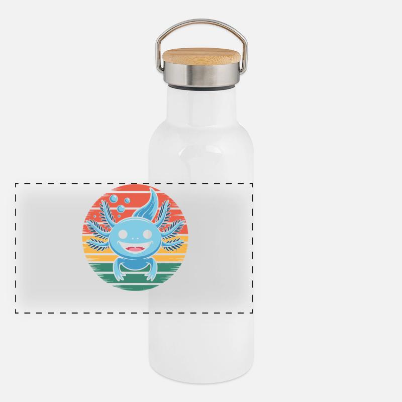 Axolotl Animal Design Gourde isotherme avec bouchon en bambou