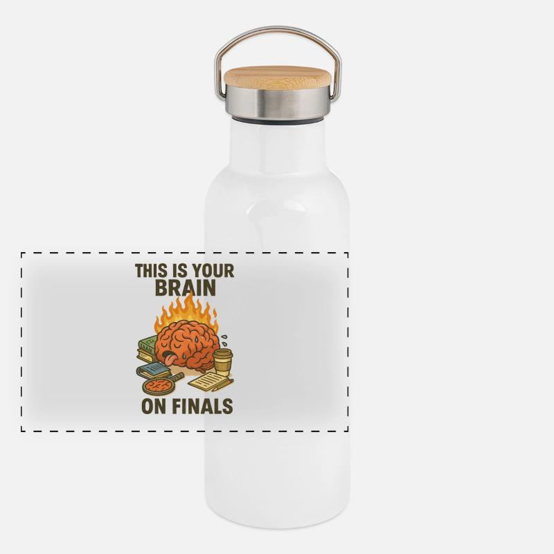Das ist dein Gehirn im Finale Panorama Thermosflasche mit Bambusdeckel