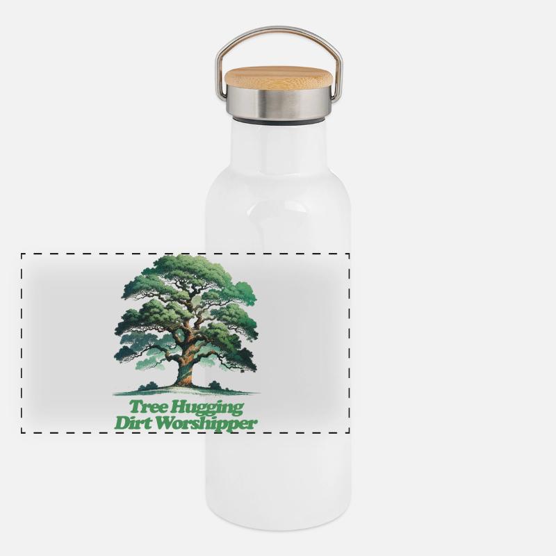 Baumumarmender Dreckflüsterer T-Shirt Design Panorama Thermosflasche mit Bambusdeckel