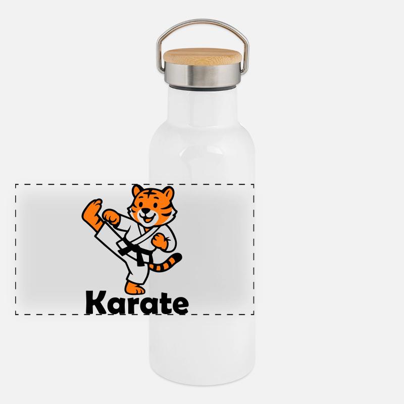 Karate Tiger Panoramic Thermal Bottle with Bamboo Lid