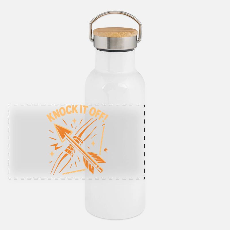 Archery Bow Archer Knock It Off Panoramic Thermal Bottle with Bamboo Lid