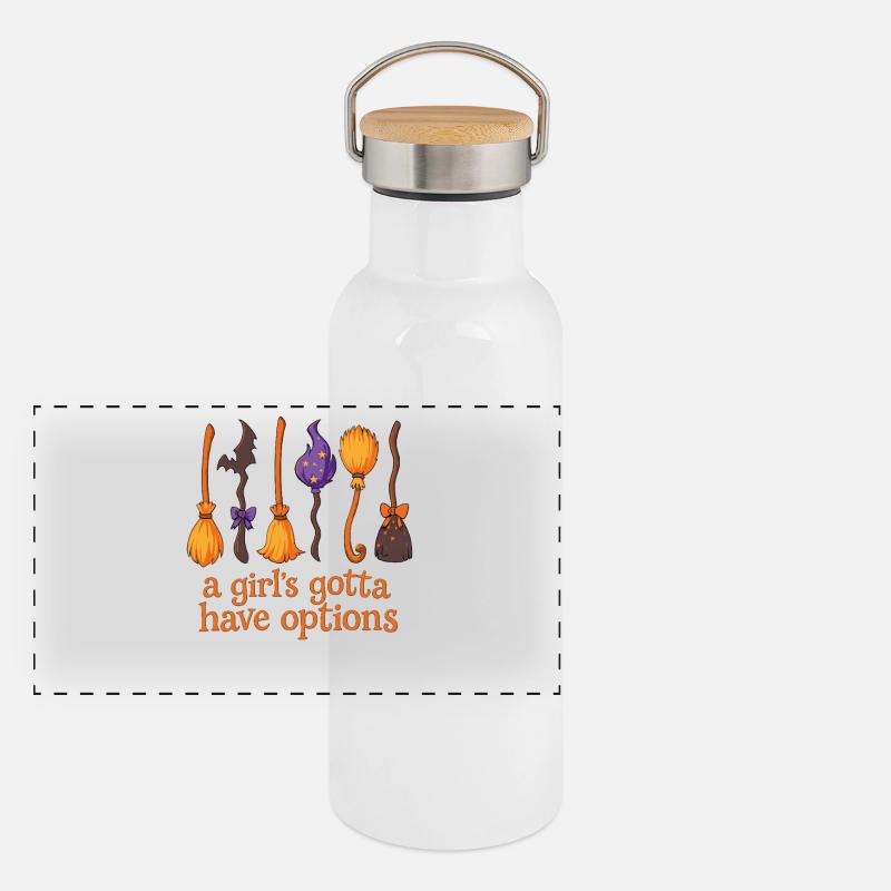 Sorcière Balai Magique Citation Design Gourde isotherme avec bouchon en bambou