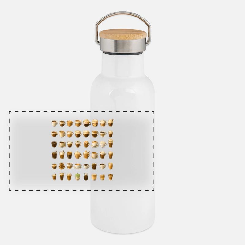 Various coffee drinks Panoramic Thermal Bottle with Bamboo Lid