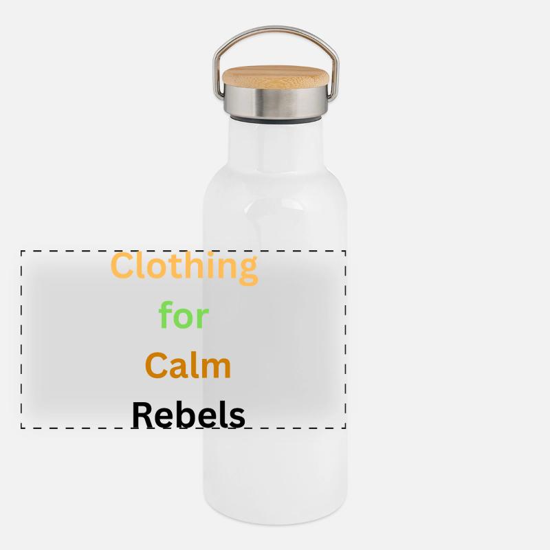 Conception typographique inspirée de la nature calme Gourde isotherme avec bouchon en bambou