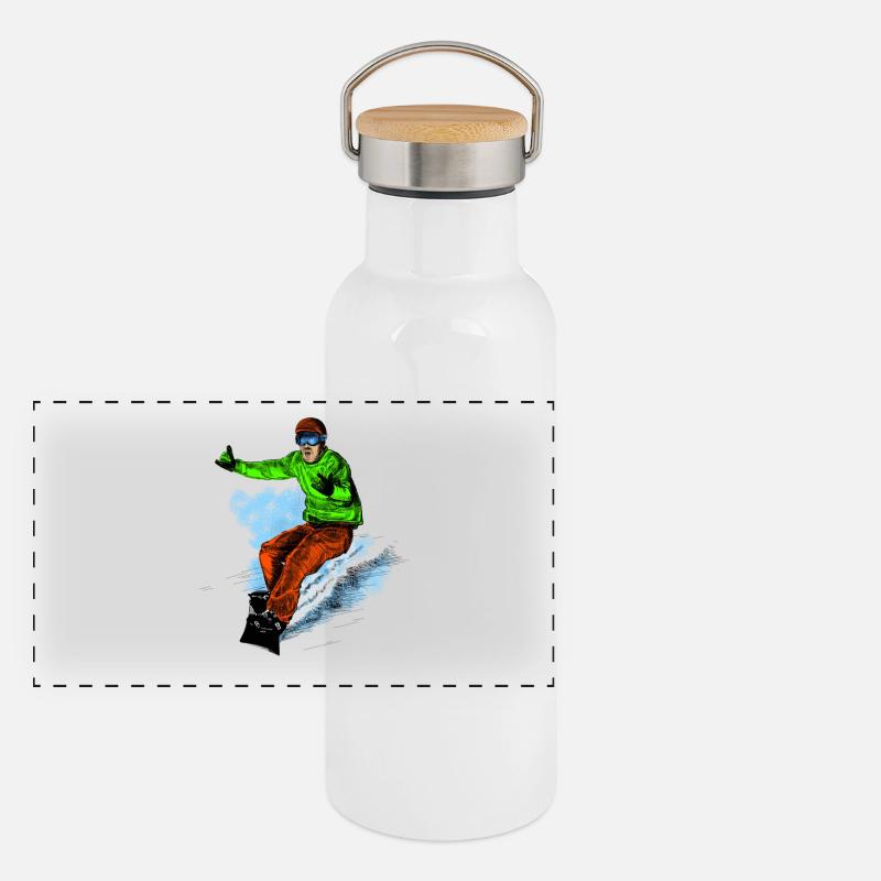 Planche à neige Gourde isotherme avec bouchon en bambou