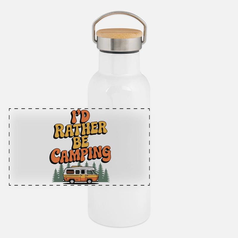 I'd Rather Be Camping Panoramic Thermal Bottle with Bamboo Lid