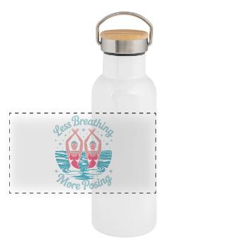 Natation synchronisée Natation artistique Sports nautiques - Gourde isotherme avec bouchon en bambou - blanc - Devant