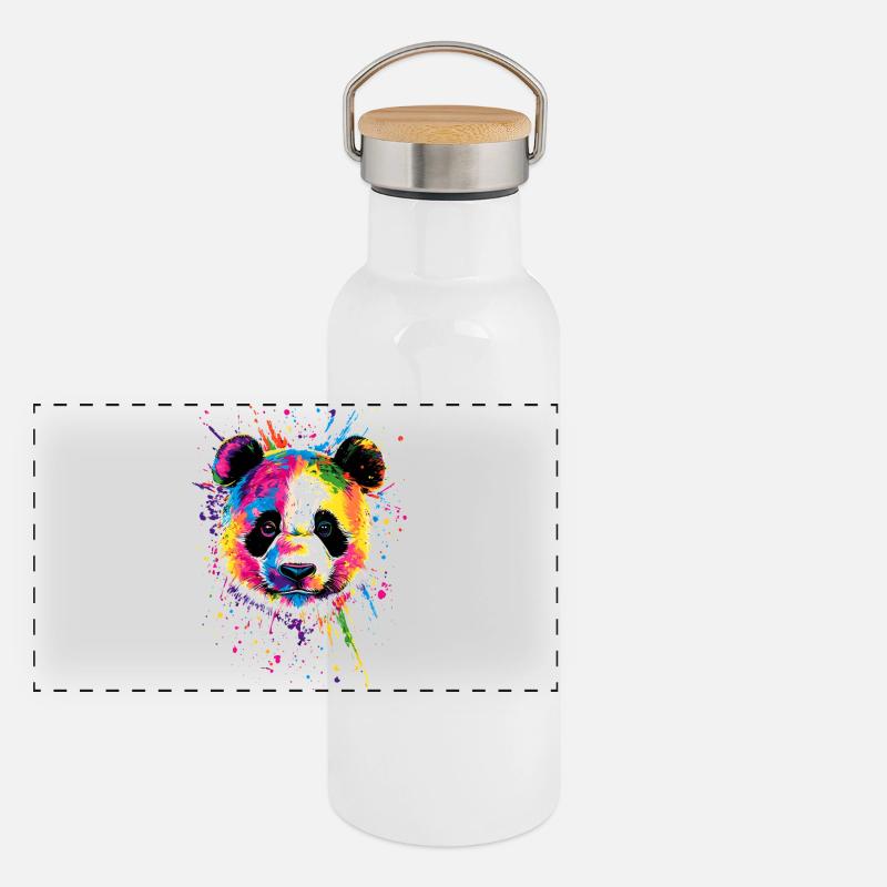 Panda Ours Pandas Géants Panda Géant Mignon Panda Ours Panda Gourde isotherme avec bouchon en bambou