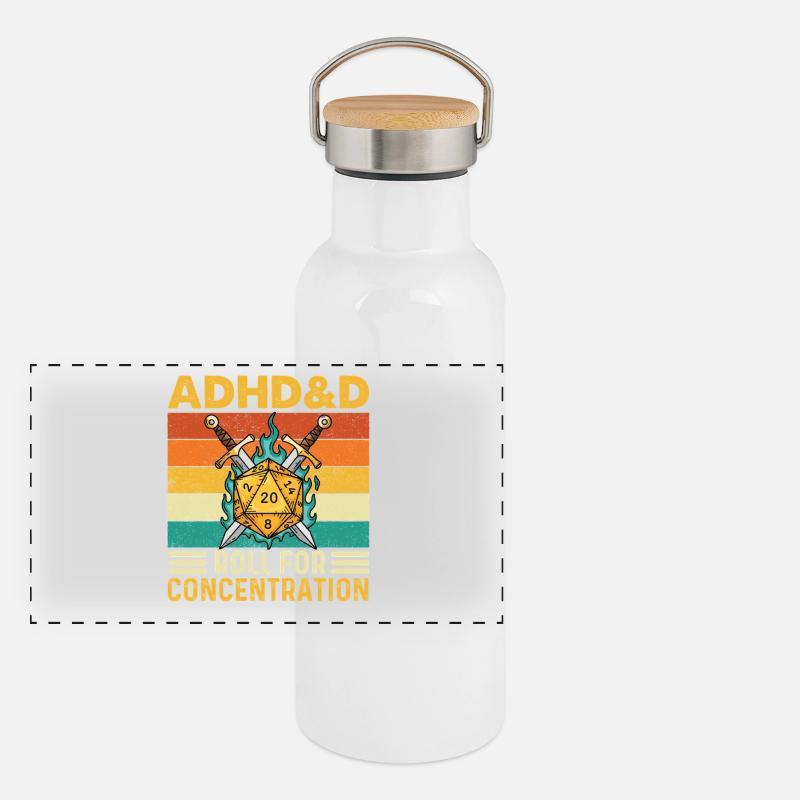 TDAH et D : un jeu de rôle amusant pour se concentrer Gourde isotherme avec bouchon en bambou