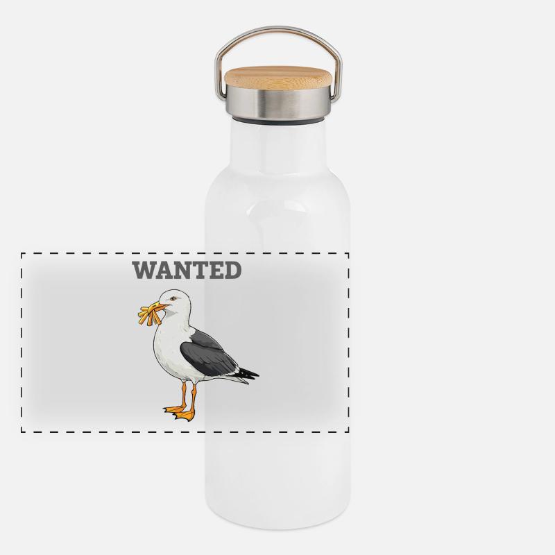 Gesuchte Pommes-möwe Panorama Thermosflasche mit Bambusdeckel
