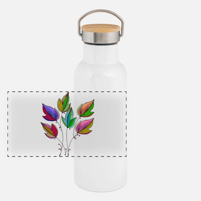 Panorama Thermosflasche mit Bambusdeckel