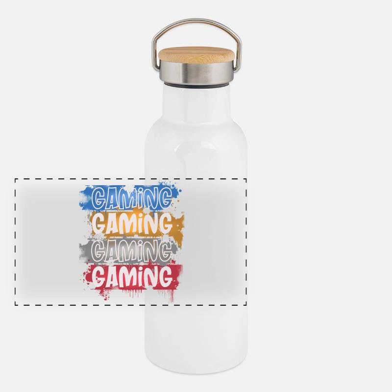 Gourde isotherme avec bouchon en bambou