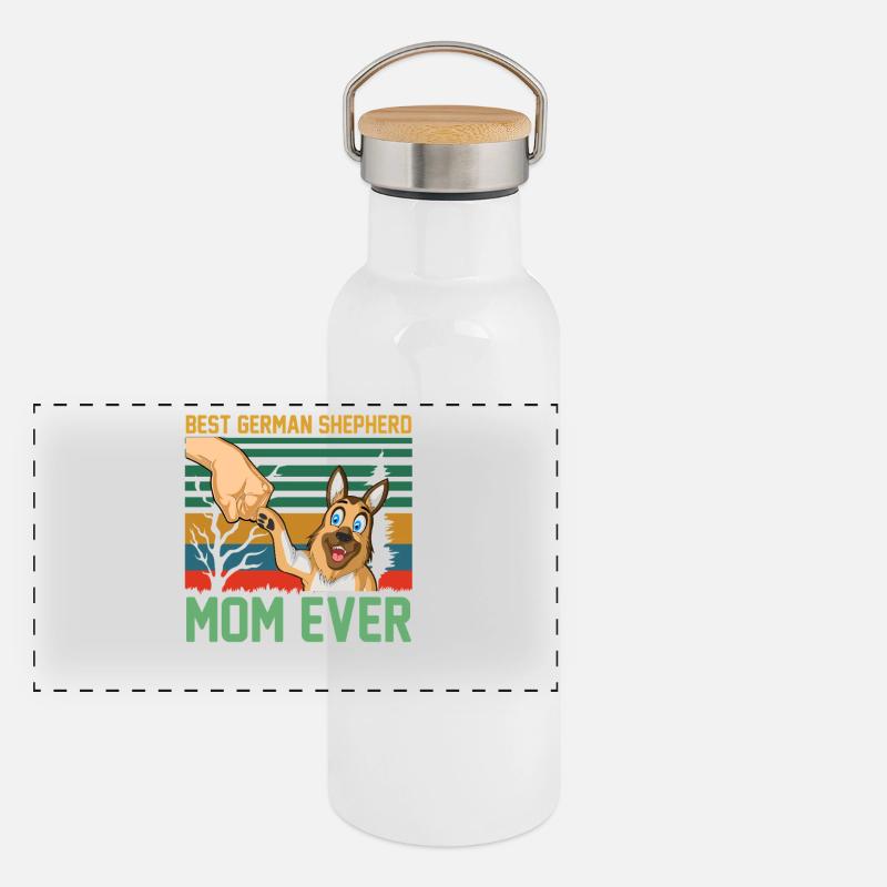 Best German Shepherd Mom Panoramic Thermal Bottle with Bamboo Lid