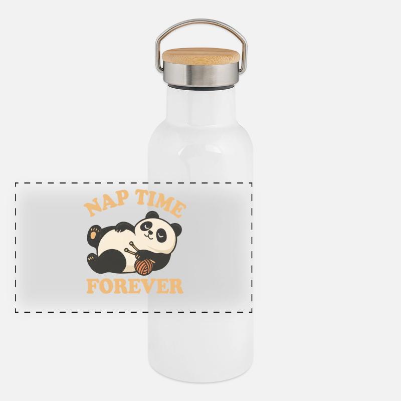  Panda – Nap Time Forever Panorama Thermosflasche mit Bambusdeckel