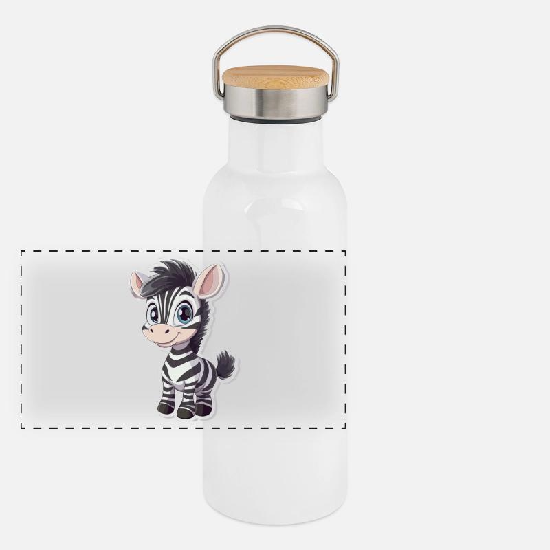 Zèbre Gourde isotherme avec bouchon en bambou
