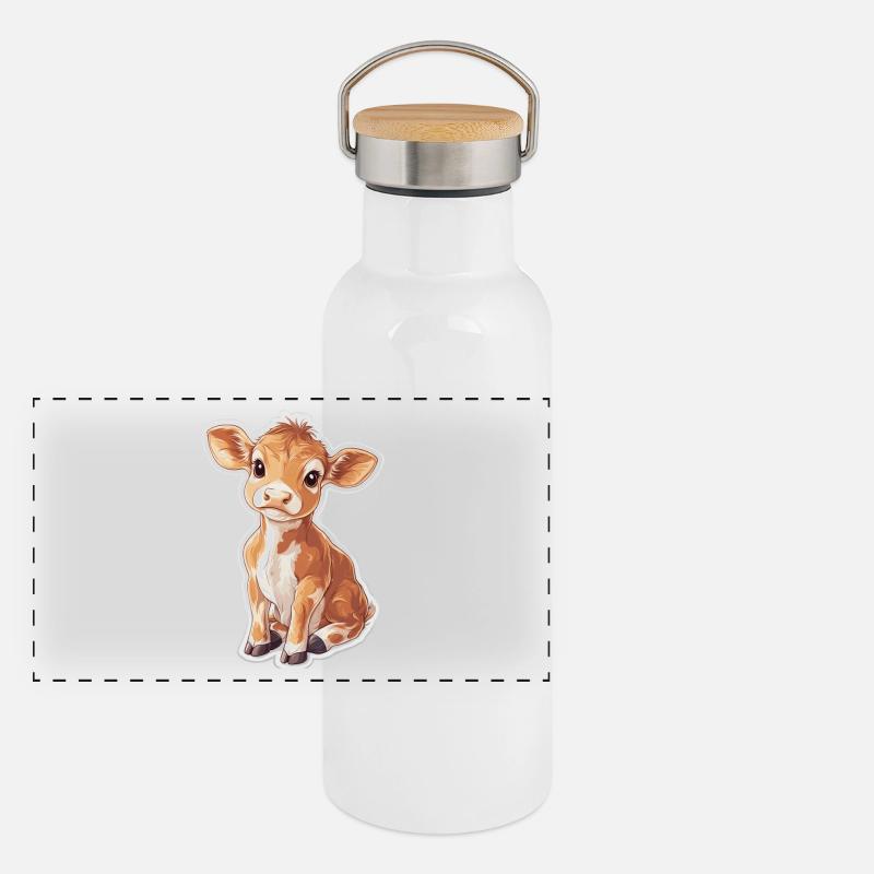 Cow Panoramic Thermal Bottle with Bamboo Lid