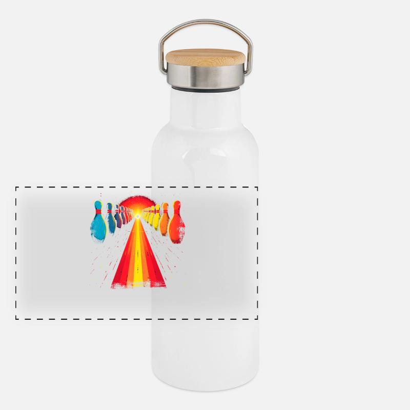 Panorama Thermosflasche mit Bambusdeckel