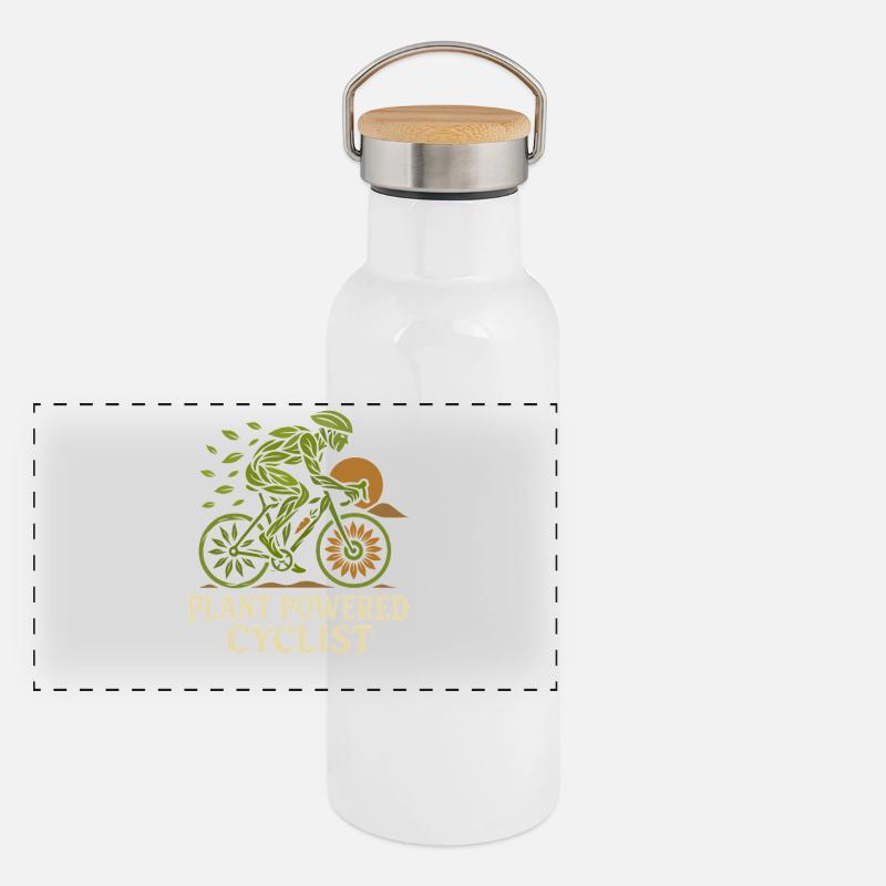 Cycliste à propulsion végétale Gourde isotherme avec bouchon en bambou