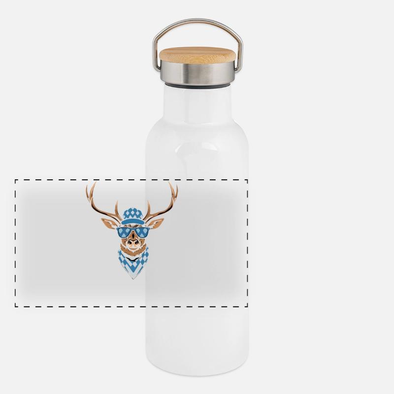 bayern_servus_hirsch9 Panorama Thermosflasche mit Bambusdeckel