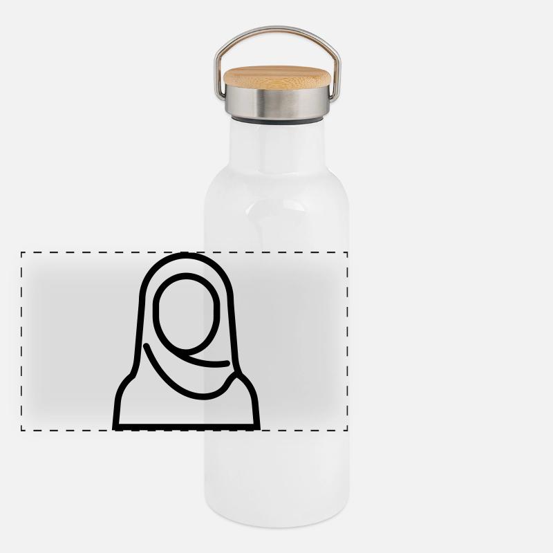 Muslim woman Panoramic Thermal Bottle with Bamboo Lid