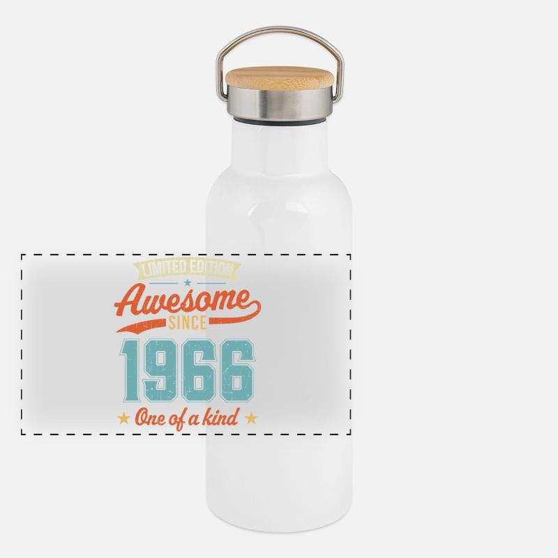 Genial seit 1966 Panorama Thermosflasche mit Bambusdeckel