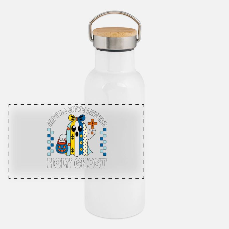 Ain't_No_Ghost_Like_The_Holy_Ghost Panorama Thermosflasche mit Bambusdeckel