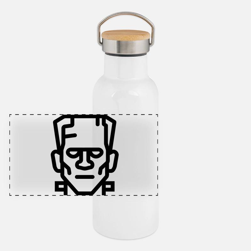 Halloween-Monster Panorama Thermosflasche mit Bambusdeckel