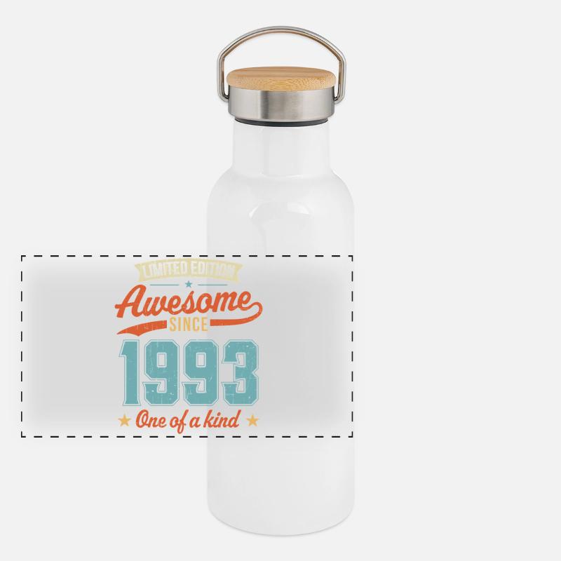 Genial seit 1993 Panorama Thermosflasche mit Bambusdeckel
