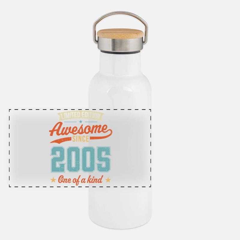 Awesome seit 2005 Panorama Thermosflasche mit Bambusdeckel