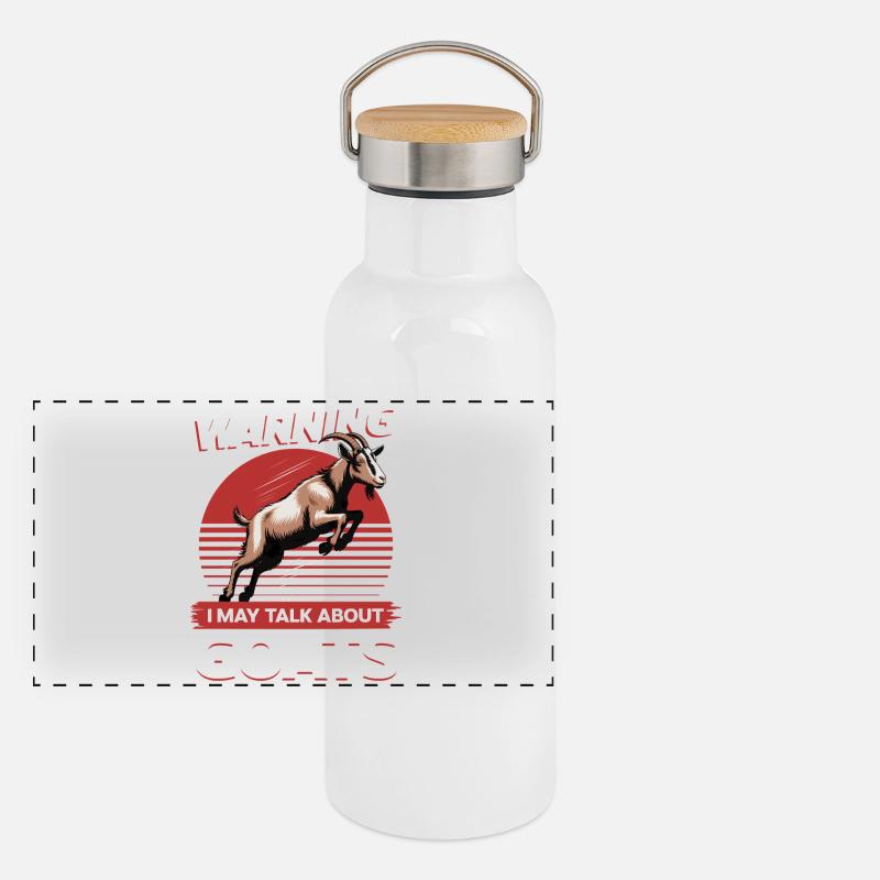 Drôle d’animal de la ferme chèvre Gourde isotherme avec bouchon en bambou