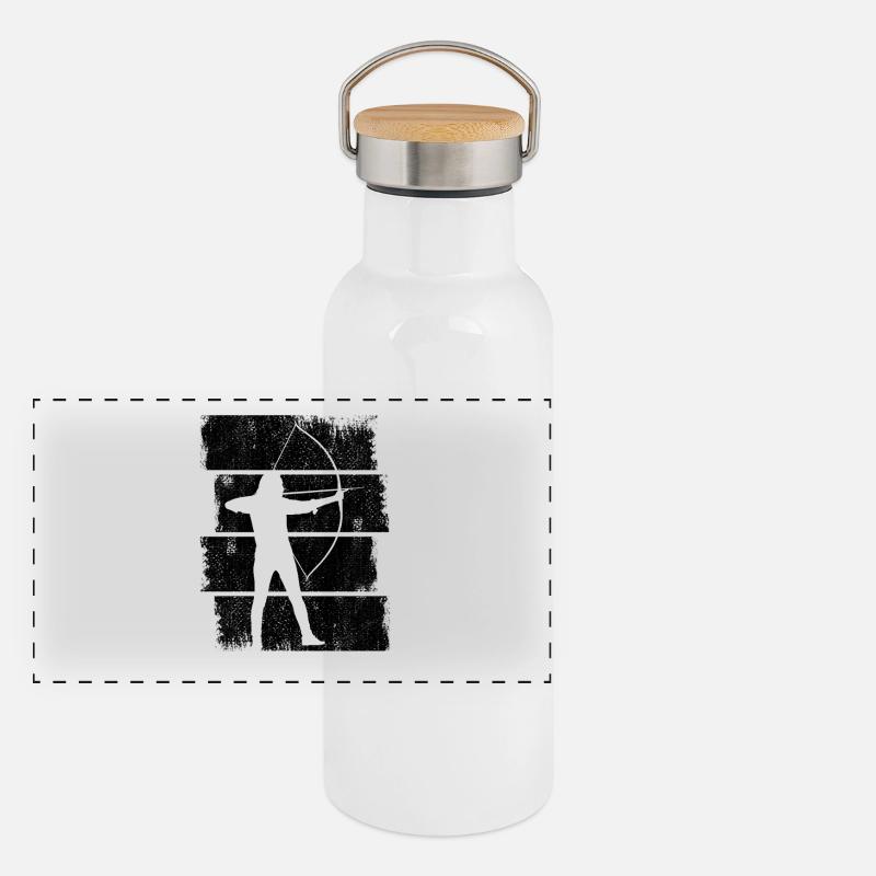 Dessin de tir à l’arc Gourde isotherme avec bouchon en bambou