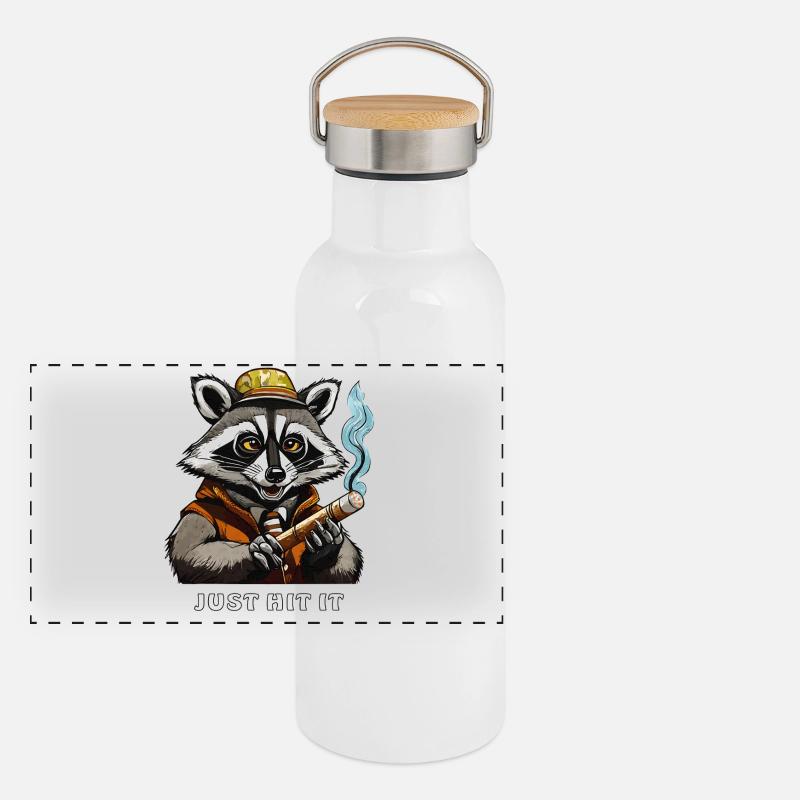 WASCHBÄR JOINT JUST HIT IT Panorama Thermosflasche mit Bambusdeckel