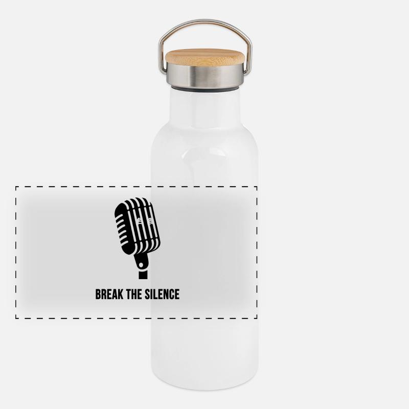 Briser le silence Gourde isotherme avec bouchon en bambou