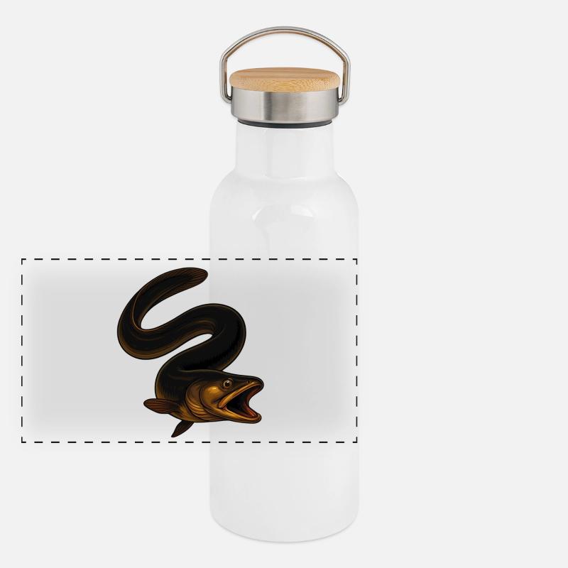Fascinating eel in the water Panoramic Thermal Bottle with Bamboo Lid