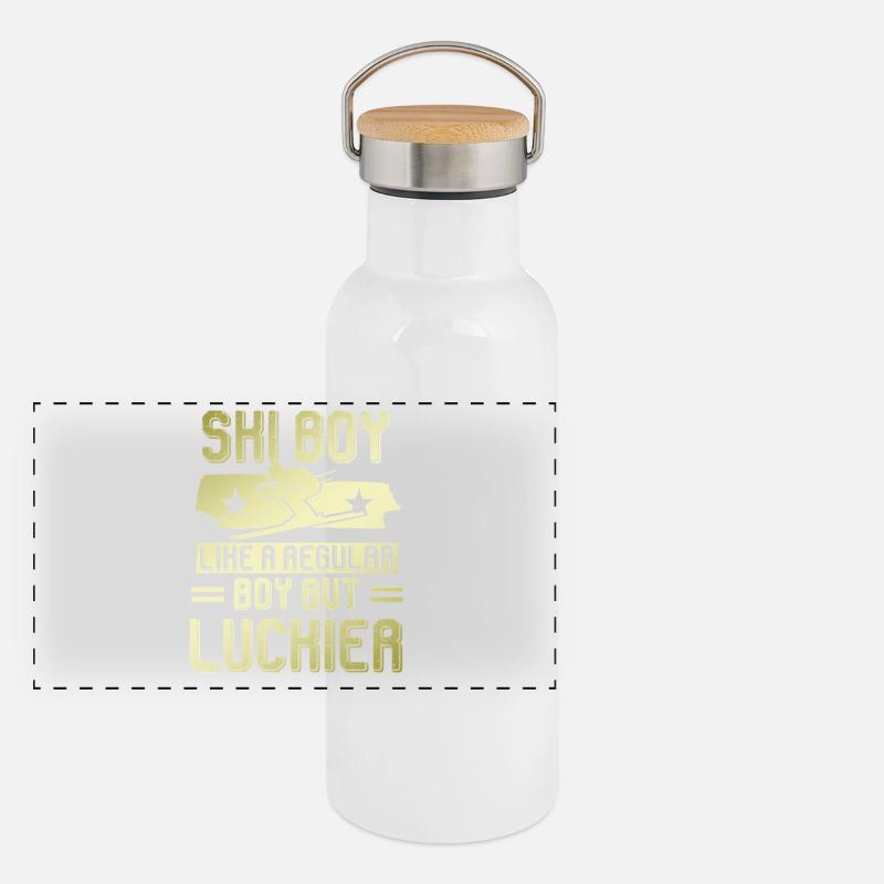 Garçon de ski Gourde isotherme avec bouchon en bambou