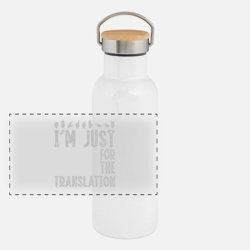 ASL Dolmetscher Gebärdensprache Panorama Thermosflasche mit Bambusdeckel