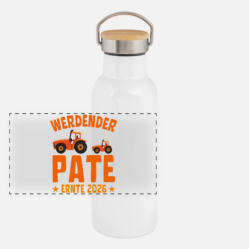 Sponsor-to-be Harvest 2026 - Panoramic Thermal Bottle with Bamboo Lid - white