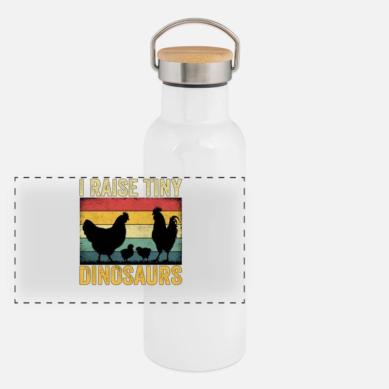 I Raise Tiny Dinosaurs Panorama Thermosflasche mit Bambusdeckel