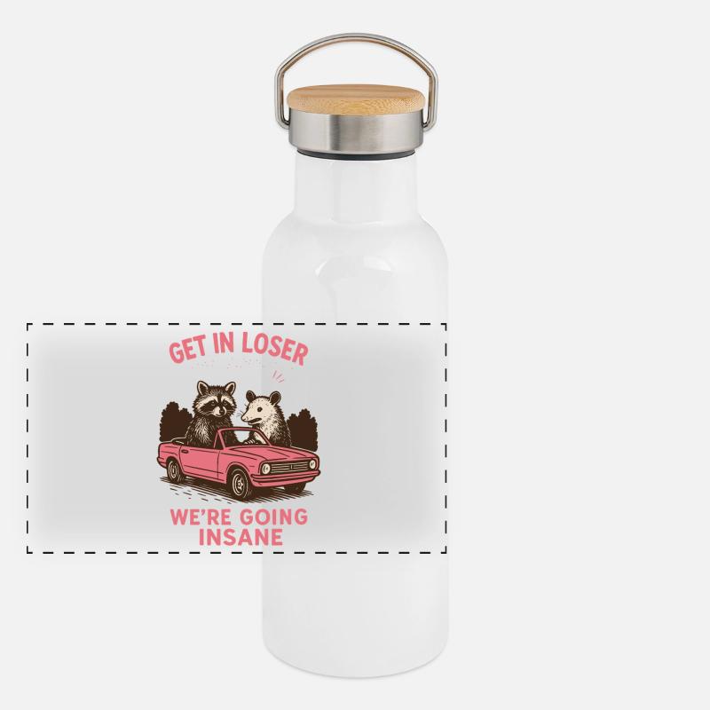 Get In Loser We’re Going Insane Style rétro Gourde isotherme avec bouchon en bambou