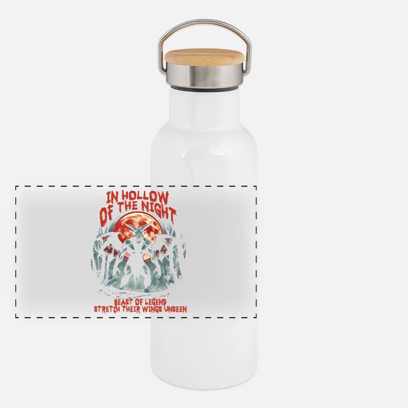 Créatures mythologiques du diable de Jersey Gourde isotherme avec bouchon en bambou