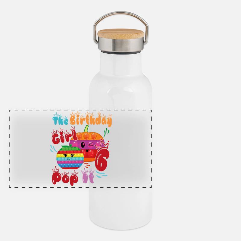 Das Geburtstagskind Pop It-6 Panorama Thermosflasche mit Bambusdeckel