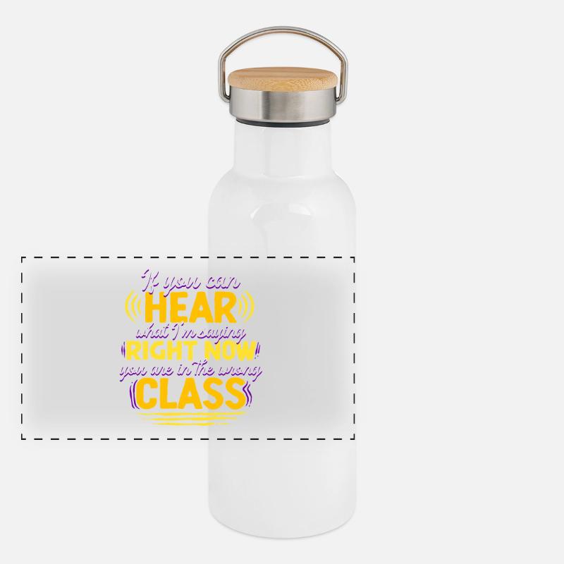 Interprète en langue des signes ASL Gourde isotherme avec bouchon en bambou