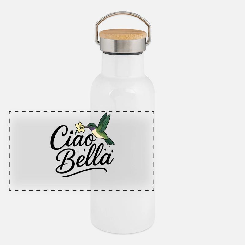Ciao Bella Gourde isotherme avec bouchon en bambou