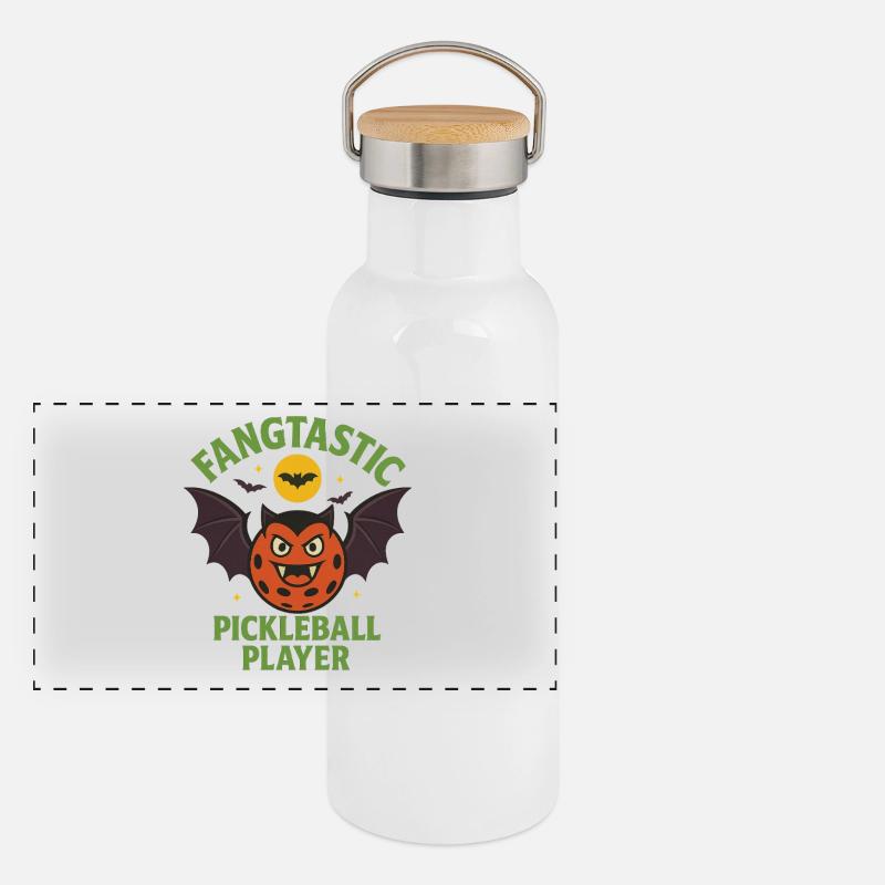 Fangtastic Pickleball Halloween motif Panoramic Thermal Bottle with Bamboo Lid