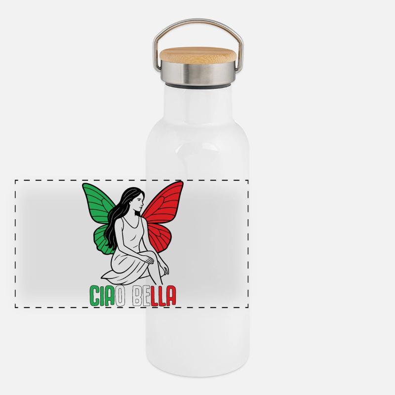 Panorama Thermosflasche mit Bambusdeckel