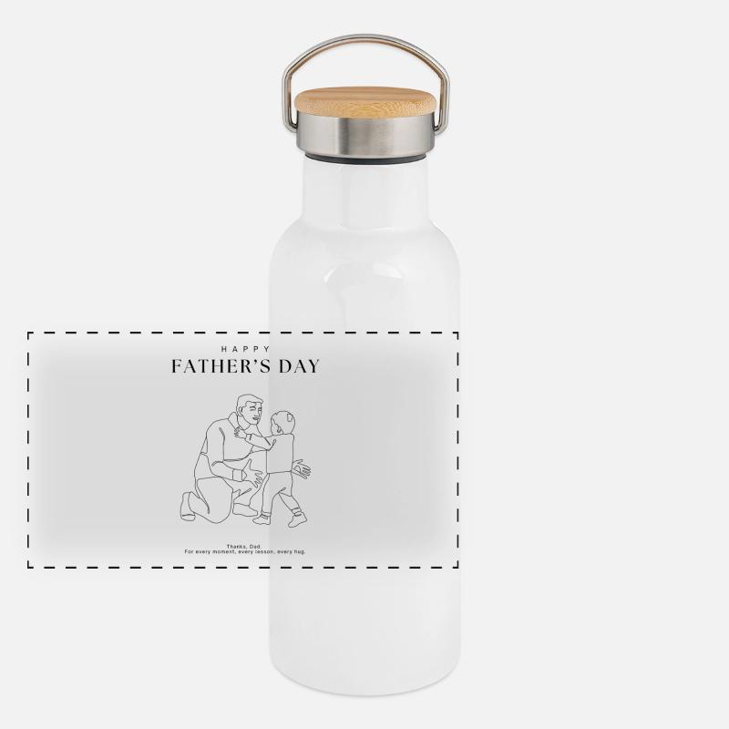 fathers day Panorama Thermosflasche mit Bambusdeckel