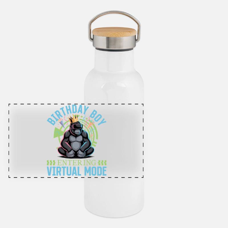 Birthday Gamer VR Panoramic Thermal Bottle with Bamboo Lid