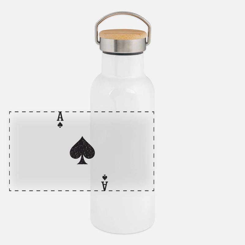 As de pique Impression minimale Gourde isotherme avec bouchon en bambou