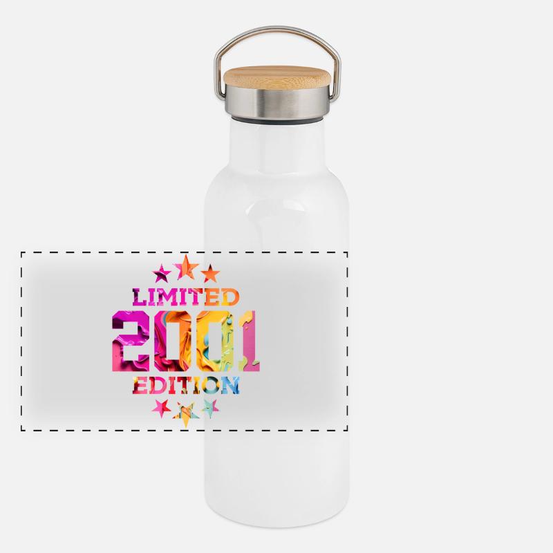 ÉDITION LIMITÉE 2001 25E ANNIVERSAIRE Gourde isotherme avec bouchon en bambou